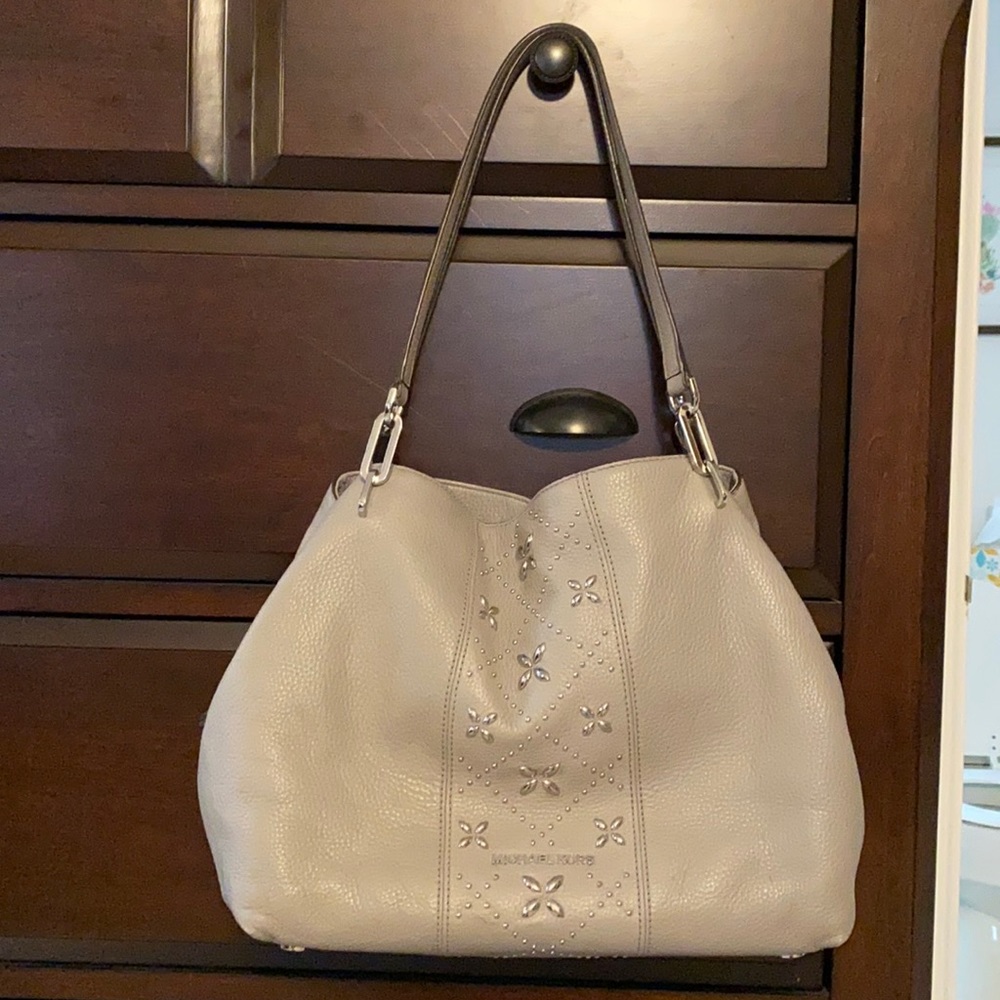 Michael Kors Gray/Silver Large 3 Compartment Shoulder Bag